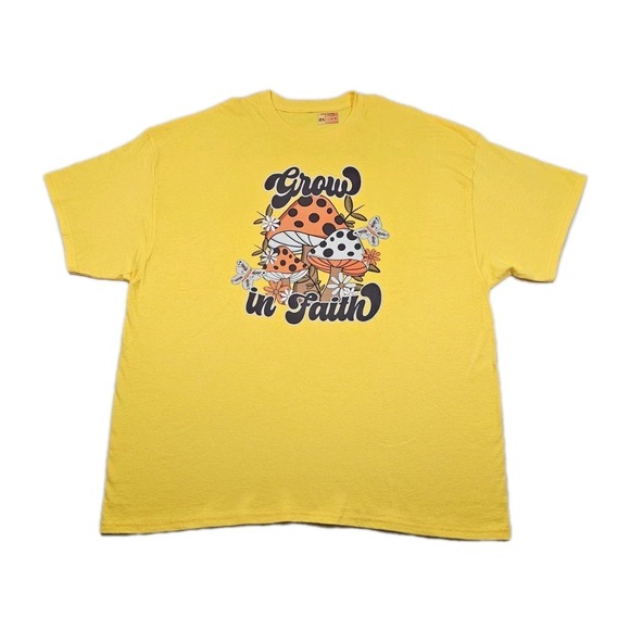 country blessings Other - Grow In Faith Mushroom Flowers‎ Butterflies Shirt Size 2x Colorful Outdoor Fun
